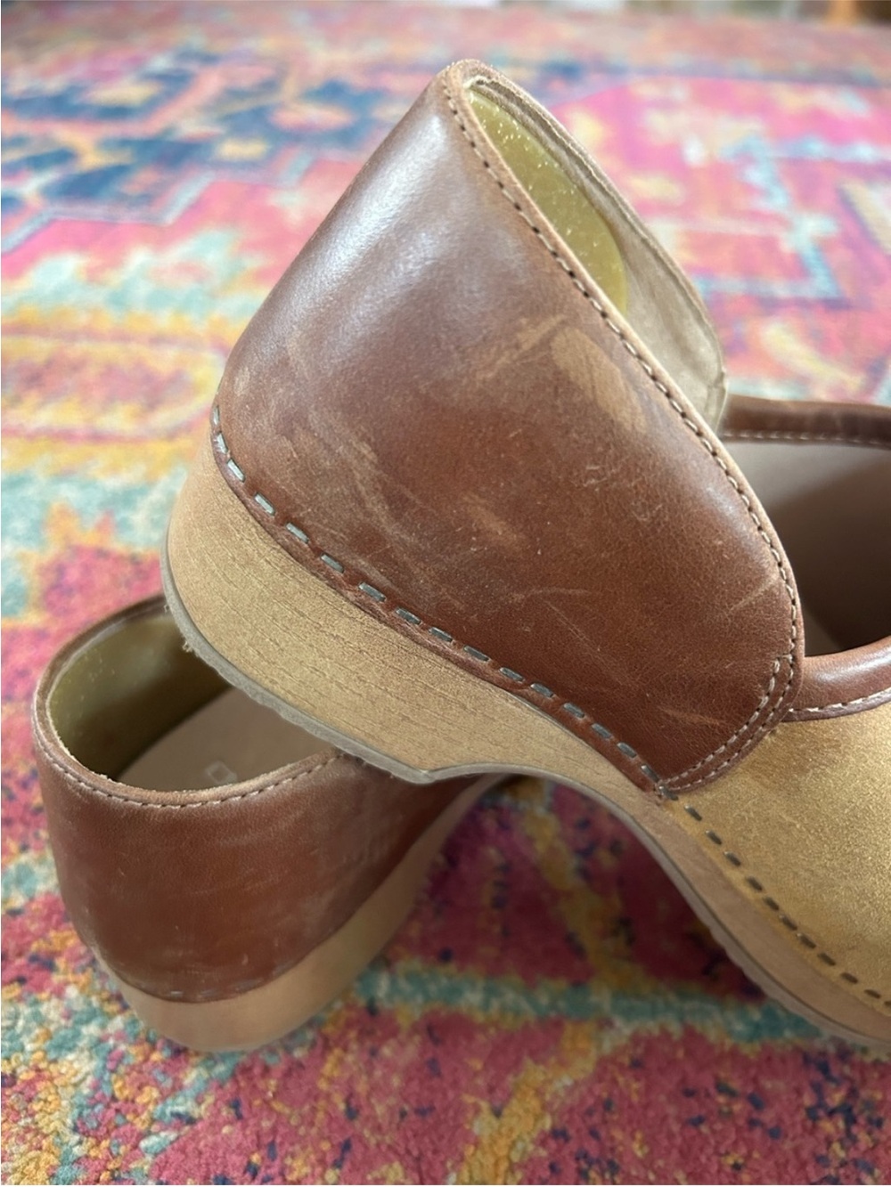 Dansko | Women’s Tan Burnished Suede Leather Brenna Classic Clogs Size 9 - Picture 12 of 16